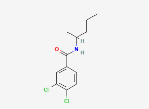 Two-dimensional chemical structure of 3,4-dichloro-N-(pentan-2-yl)benzamide