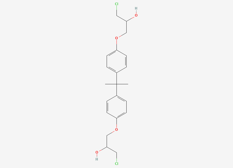 Two-dimensional chemical structure of Bisphenol A bis(3-chloro-2-hydroxypropyl) ether, CAS 4809-35-2