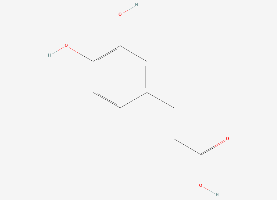 Two-dimensional chemical structure of Dihydrocaffeic Acid