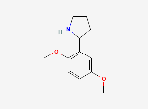 Two-dimensional chemical structure of 2-(2,5-Dimethoxyphenyl)pyrrolidine