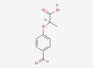 Two-dimensional chemical structure of 2-(4-Formylphenoxy)propanoic acid