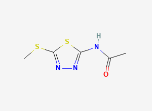 Two-dimensional chemical structure of N-(5-(methylthio)-1,3,4-thiadiazol-2-yl)acetamide, CAS 38583-51-6