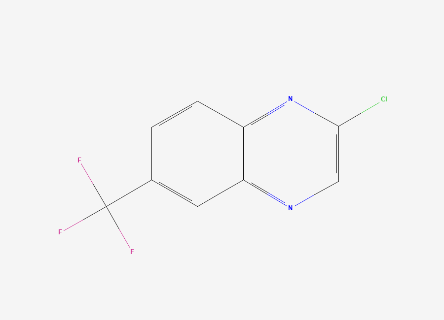 Two-dimensional chemical structure of 2-Chloro-6-(trifluoromethyl)quinoxaline