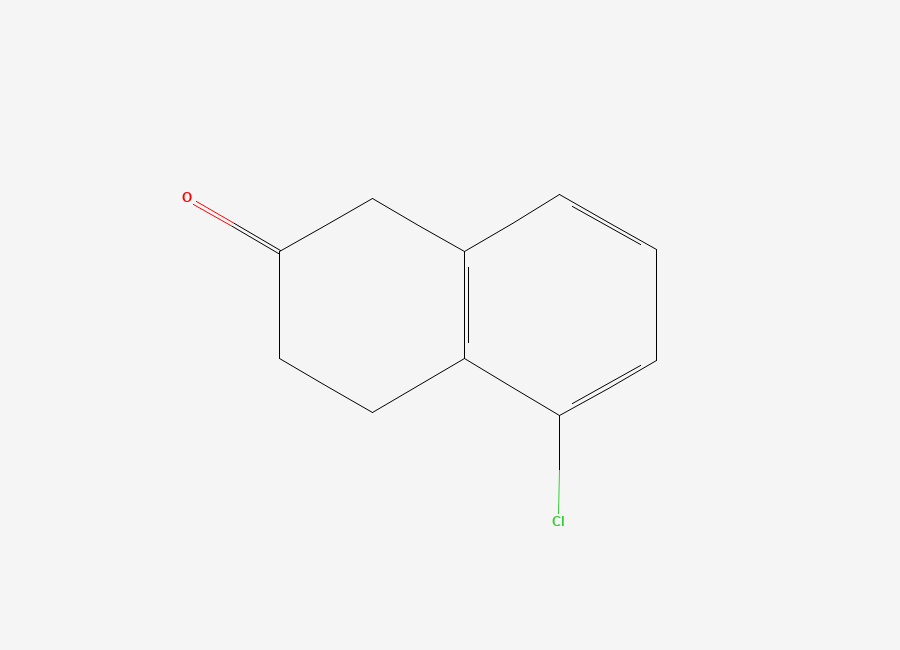 Two-dimensional chemical structure of 5-Chloro-2-Tetralone