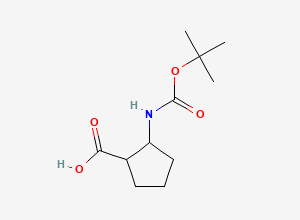 Two-dimensional chemical structure of 2-((tert-Butoxycarbonyl)amino)cyclopentanecarboxylic acid