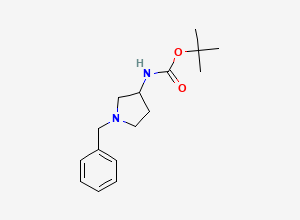 Two-dimensional chemical structure of 1-Benzyl-3-(tert-butoxycarbonylamino)pyrrolidine