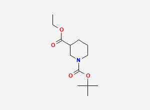 Two-dimensional chemical structure of 1-Tert-butyl 3-ethyl piperidine-1,3-dicarboxylate