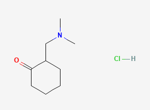 Two-dimensional chemical structure of 2-(Dimethylaminomethyl)-1-cyclohexanone hydrochloride