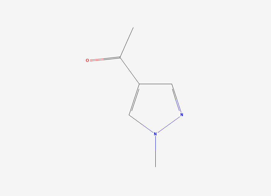 Two-dimensional chemical structure of 1-(1-methyl-1H-pyrazol-4-yl)ethan-1-one
