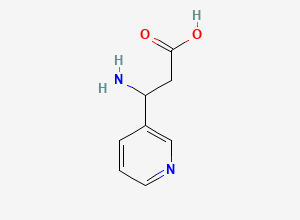 Two-dimensional chemical structure of 3-Amino-3-(pyridin-3-yl)propanoic acid