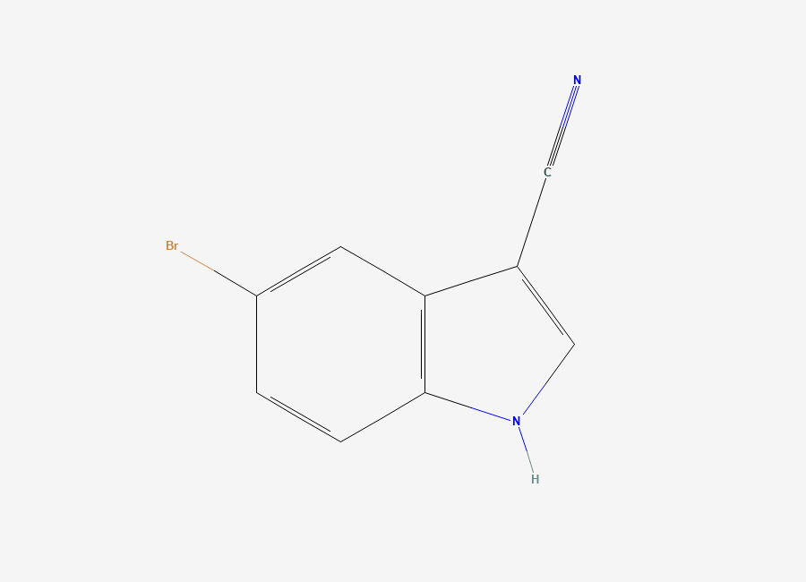 Two-dimensional chemical structure of 5-Bromo-3-cyanoindole