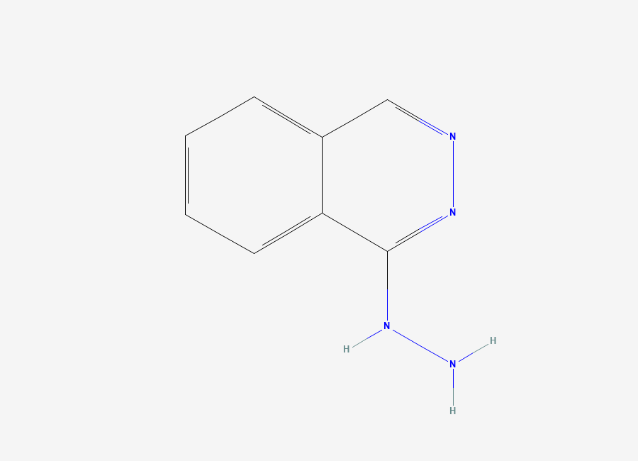 Two-dimensional chemical structure of Hydralazine, CAS 86-54-4