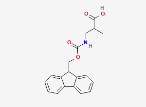 Two-dimensional chemical structure of 3-((((9H-Fluoren-9-yl)methoxy)carbonyl)amino)-2-methylpropanoic acid