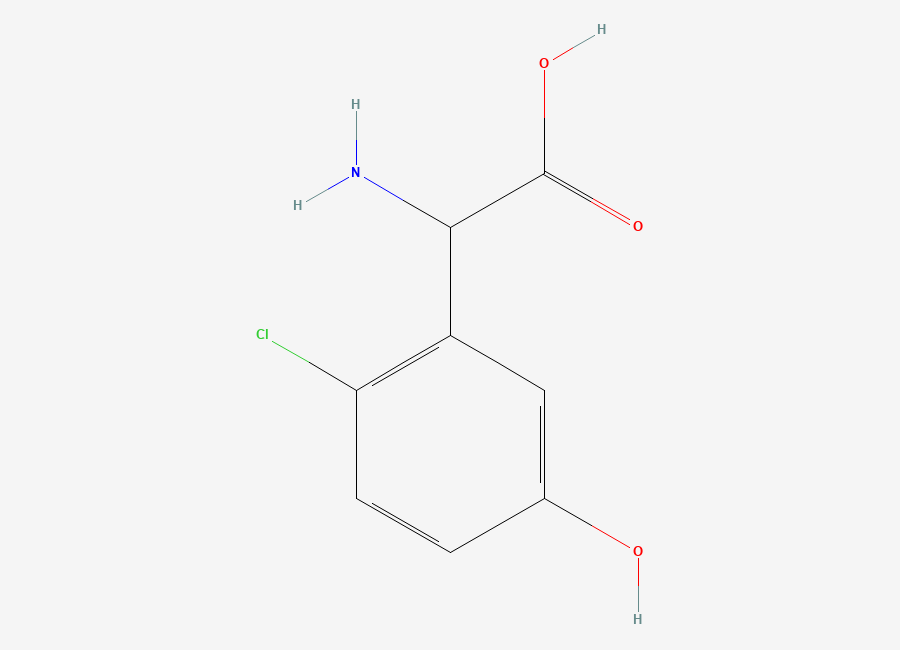 Two-dimensional chemical structure of 2-Chloro-5-hydroxyphenylglycine