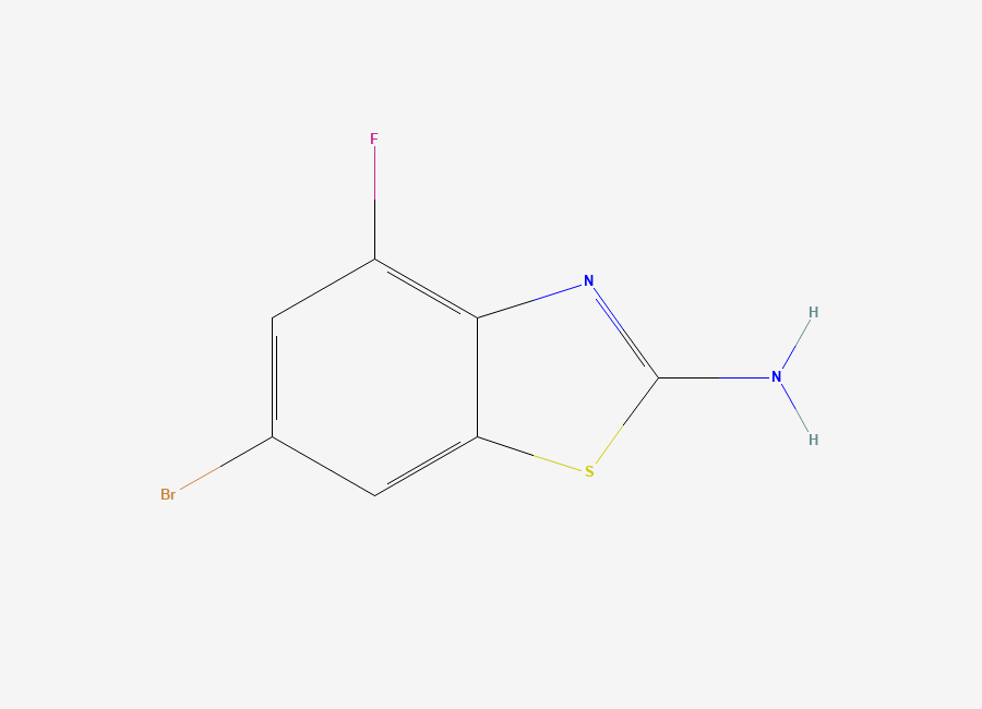 Two-dimensional chemical structure of 6-Bromo-4-fluoro-1,3-benzothiazol-2-amine