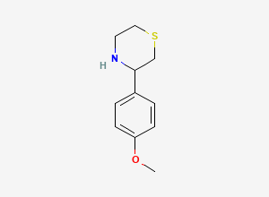 Two-dimensional chemical structure of 3-(4-Methoxyphenyl)thiomorpholine