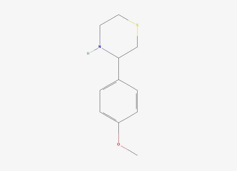 Two-dimensional chemical structure of 3-(4-Methoxyphenyl)thiomorpholine