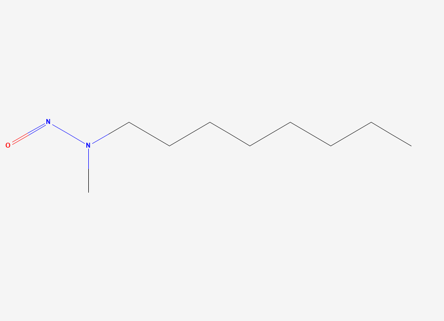 Two-dimensional chemical structure of N-Nitroso-N-Methyloctylamine (NMOcA)