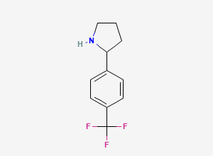 Two-dimensional chemical structure of 2-[4-(Trifluoromethyl)phenyl]pyrrolidine
