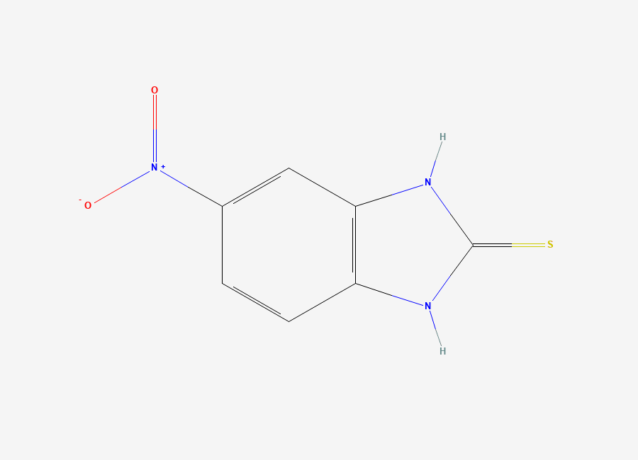 Two-dimensional chemical structure of 2-Mercapto-5-nitrobenzimidazole