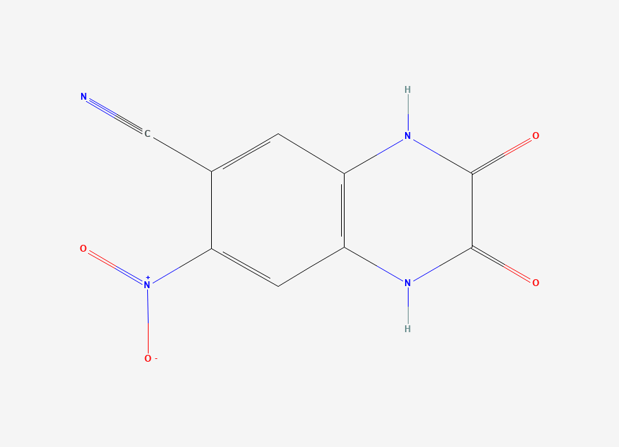 Two-dimensional chemical structure of 6-Cyano-7-nitroquinoxaline-2,3-dione