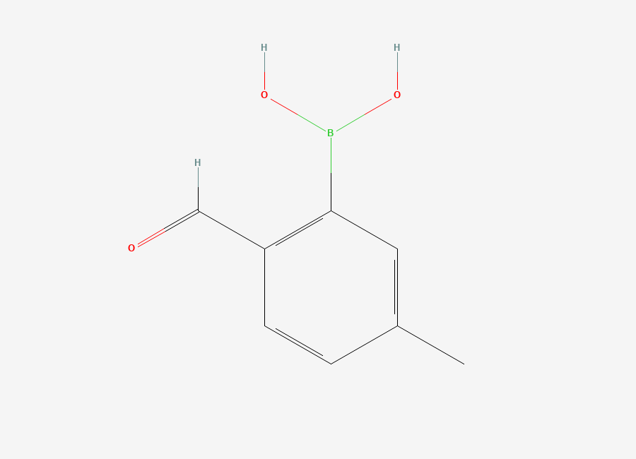 Two-dimensional chemical structure of B-(2-Formyl-5-methylphenyl)boronic acid