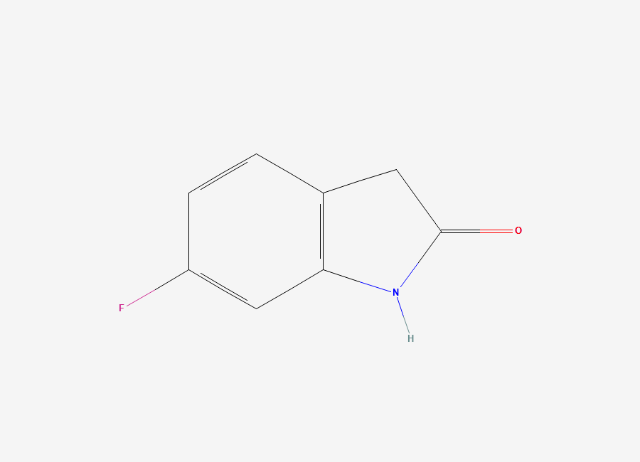 Two-dimensional chemical structure of 6-fluoro-2,3-dihydro-1H-indol-2-one