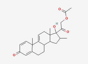 Two-dimensional chemical structure of Δ-9,11-betamethasone 21-acetate, CAS 910-99-6
