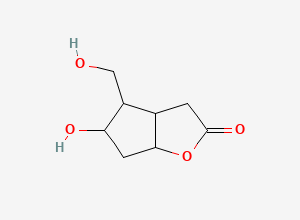 Two-dimensional chemical structure of 5-hydroxy-4-(hydroxymethyl)hexahydro-2H-cyclopenta[b]furan-2-one