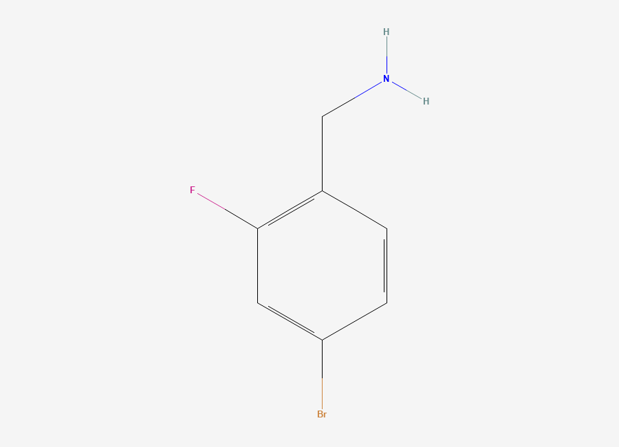 Two-dimensional chemical structure of (4-Bromo-2-fluorophenyl)methanamine