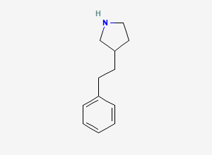 Two-dimensional chemical structure of 3-(2-Phenylethyl)pyrrolidine