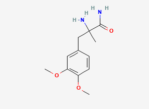 Two-dimensional chemical structure of 2-amino-3-(3,4-dimethoxyphenyl)-2-methylpropanamide