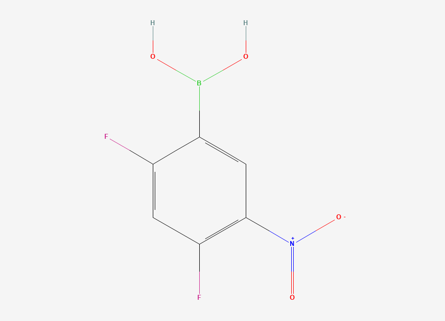 Two-dimensional chemical structure of 2,4-Difluoro-5-nitrobenzeneboronic acid
