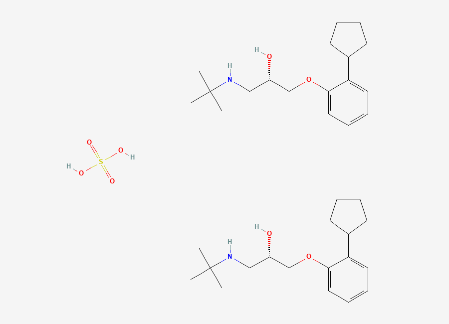 Two-dimensional chemical structure of Penbutolol Sulfate, CAS 38363-32-5