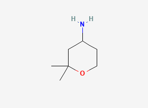 Two-dimensional chemical structure of 2,2-Dimethyloxan-4-amine