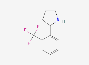 Two-dimensional chemical structure of 2-[2-(Trifluoromethyl)phenyl]pyrrolidine