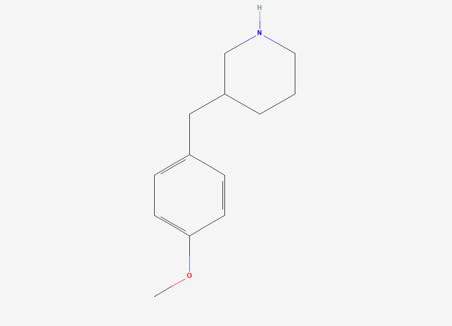 Two-dimensional chemical structure of 3-((4-Methoxyphenyl)methyl)piperidine