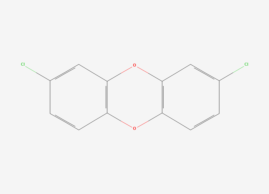 Two-dimensional chemical structure of 2,8-Dichlorodibenzo-P-dioxin, CAS 38964-22-6