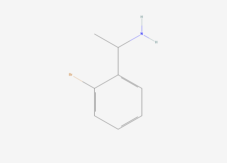 Two-dimensional chemical structure of 1-(2-Bromophenyl)ethan-1-amine