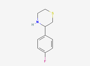 Two-dimensional chemical structure of 3-(4-Fluorophenyl)thiomorpholine