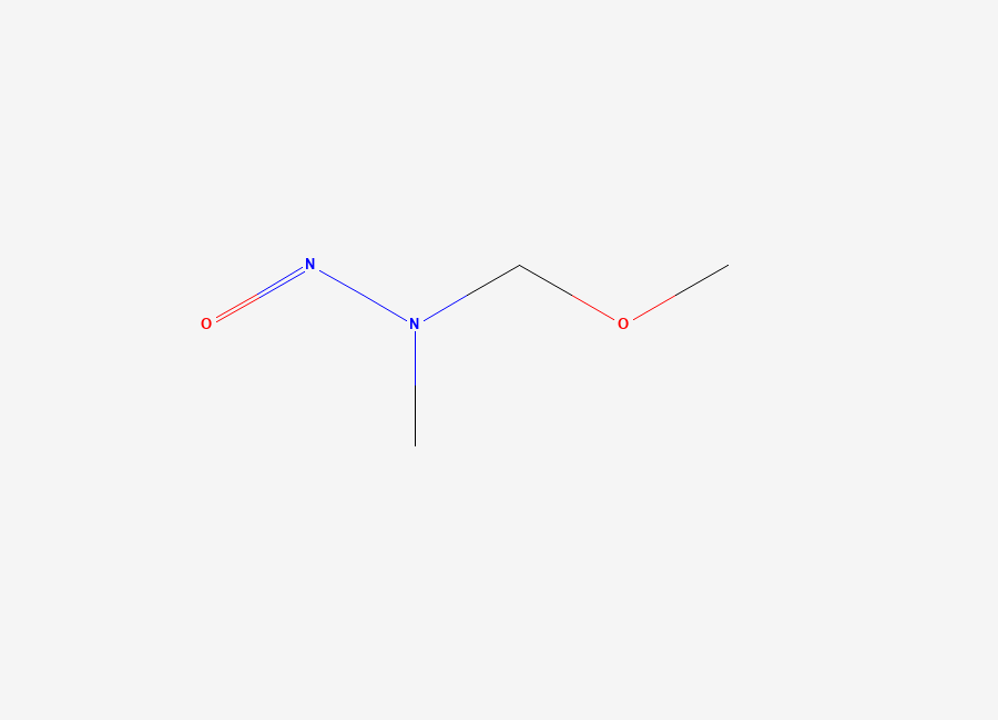 Two-dimensional chemical structure of N-Nitroso Methylmethoxymethylamine, CAS 39885-14-8