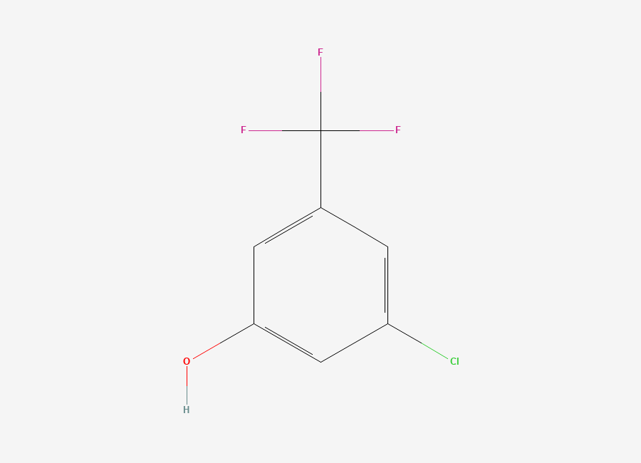 Two-dimensional chemical structure of 3-Chloro-5-hydroxybenzotrifluoride