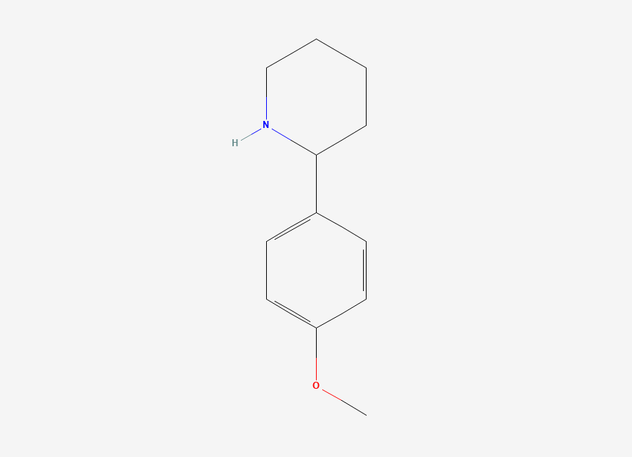 Two-dimensional chemical structure of 2-(4-Methoxyphenyl)piperidine