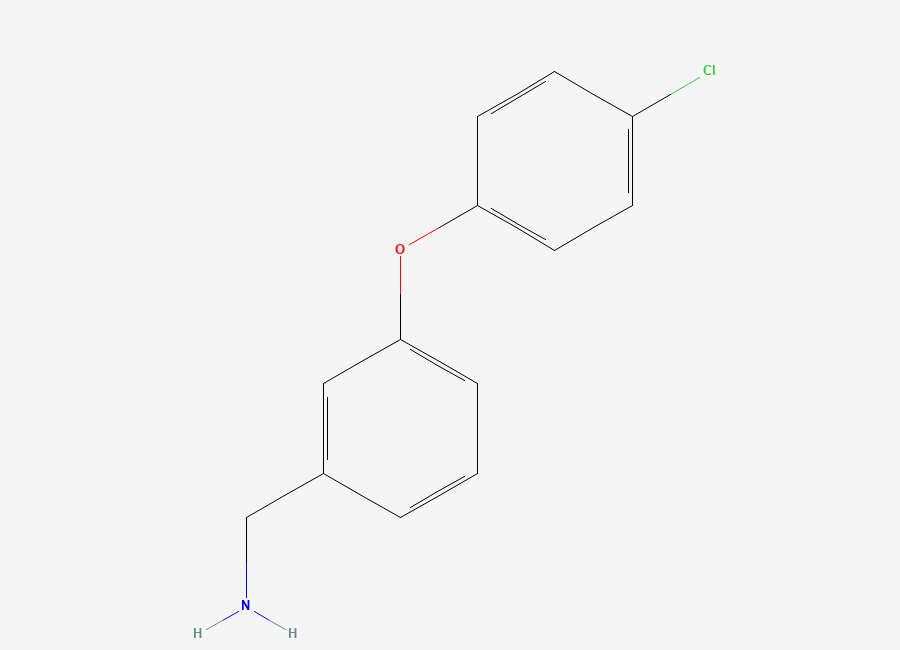Two-dimensional chemical structure of 3-(4-Chlorophenoxy)benzylamine