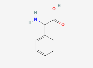 Two-dimensional chemical structure of DL-Phenylglycin / DL-α-Phenylglycine / 2-Phenylglycine / (±)-Phenylglycine, CAS 2835-06-5