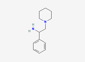 Two-dimensional chemical structure of 1-Phenyl-2-(piperidin-1-yl)ethan-1-amine