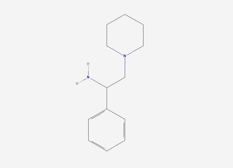 Two-dimensional chemical structure of 1-Phenyl-2-(piperidin-1-yl)ethan-1-amine