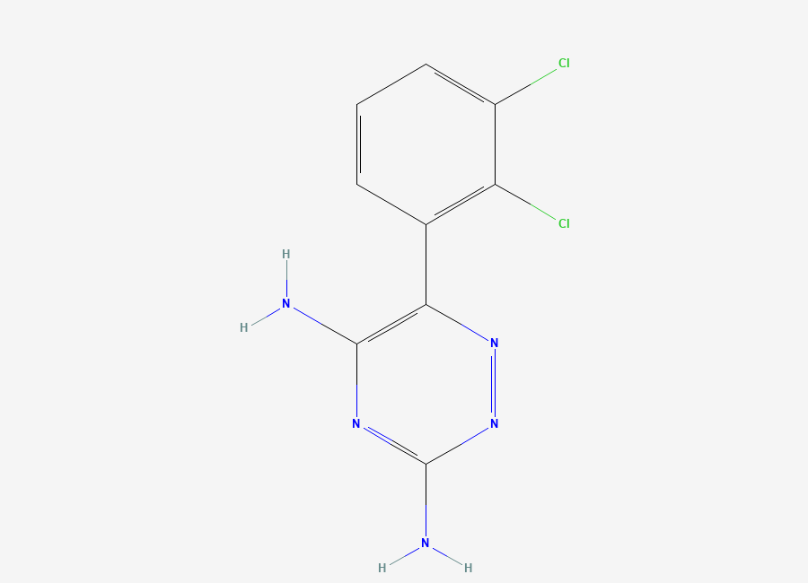 Two-dimensional chemical structure of Lamotrigine, CAS 84057-84-1