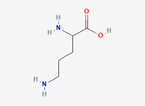 Two-dimensional chemical structure of 2,5-Diaminopentanoic Acid, CAS 616-07-9