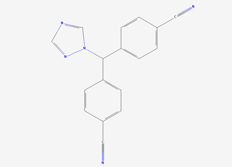 Two-dimensional chemical structure of Letrozole, CAS 112809-51-5